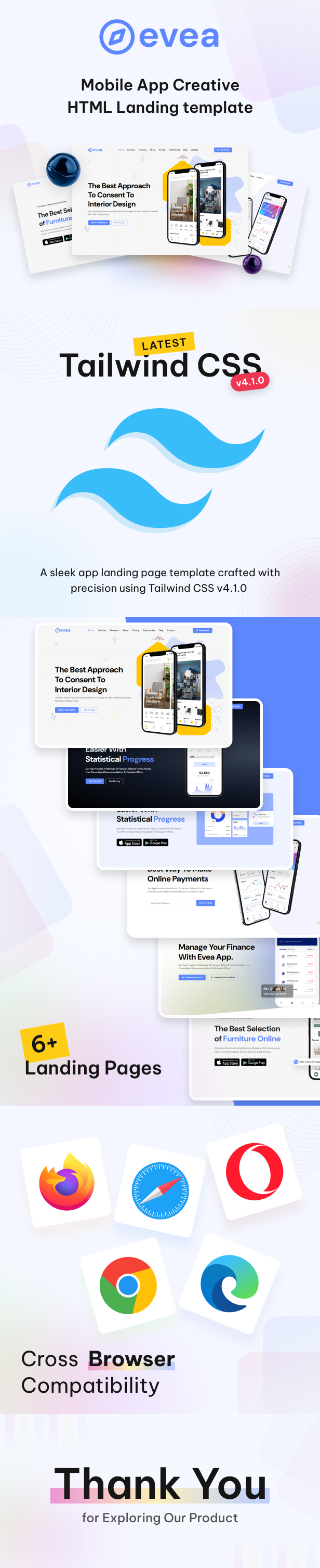 Evea - Tailwind CSS Landing Page Template